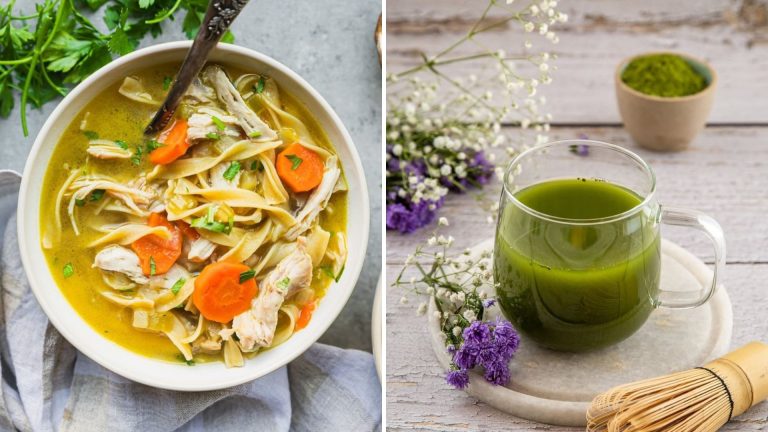 soup and green tea