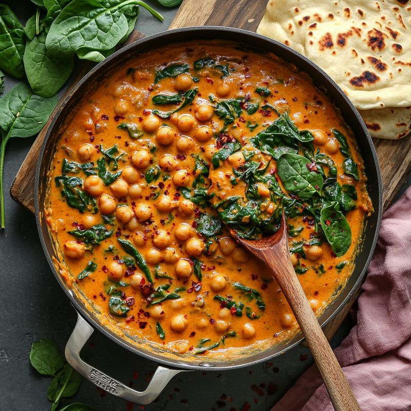 Algerian Chickpea and Spinach Stew