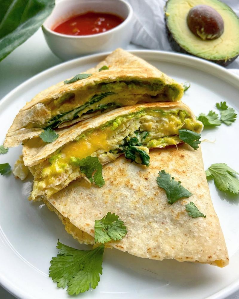 Avocado and Spinach Quesadilla