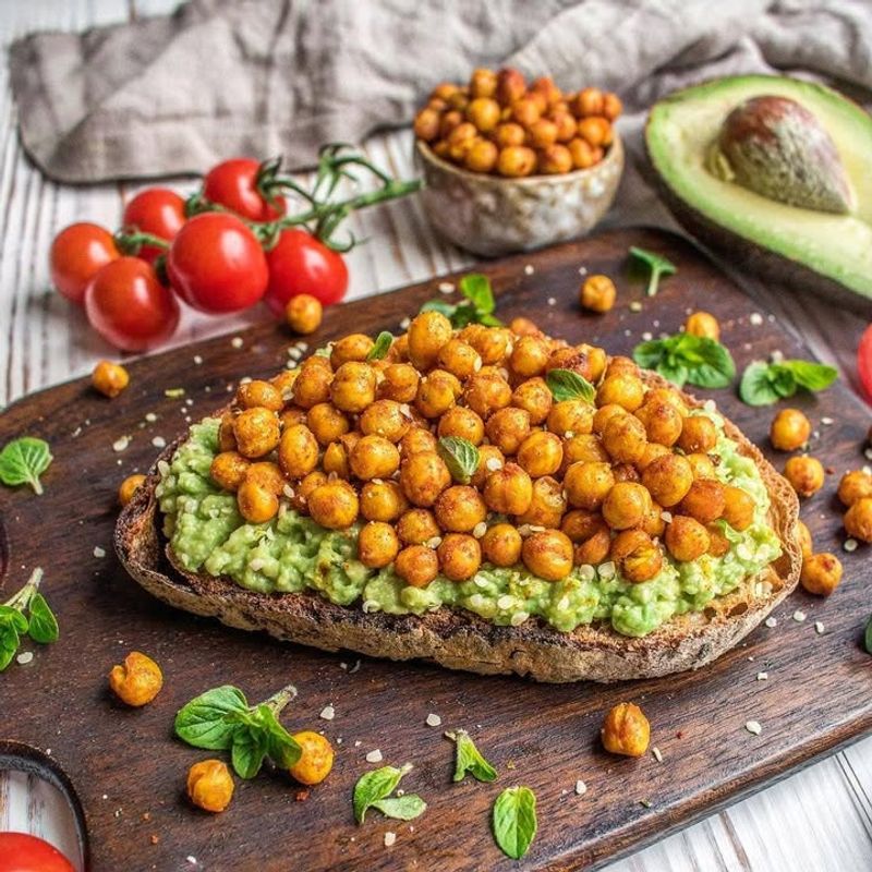 Avocado and Sriracha Roasted Chickpeas