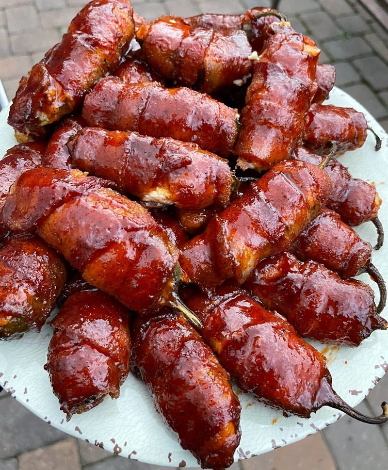 Bacon-Wrapped Smoked Hot Dogs