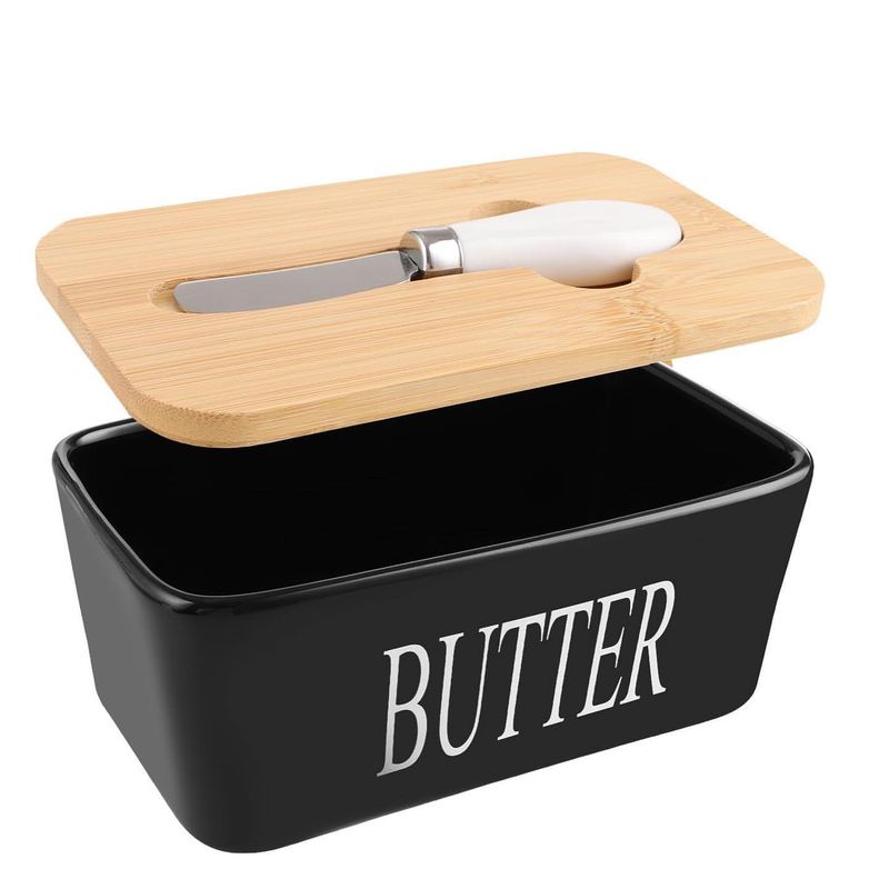 Black Plastic Butter Dish