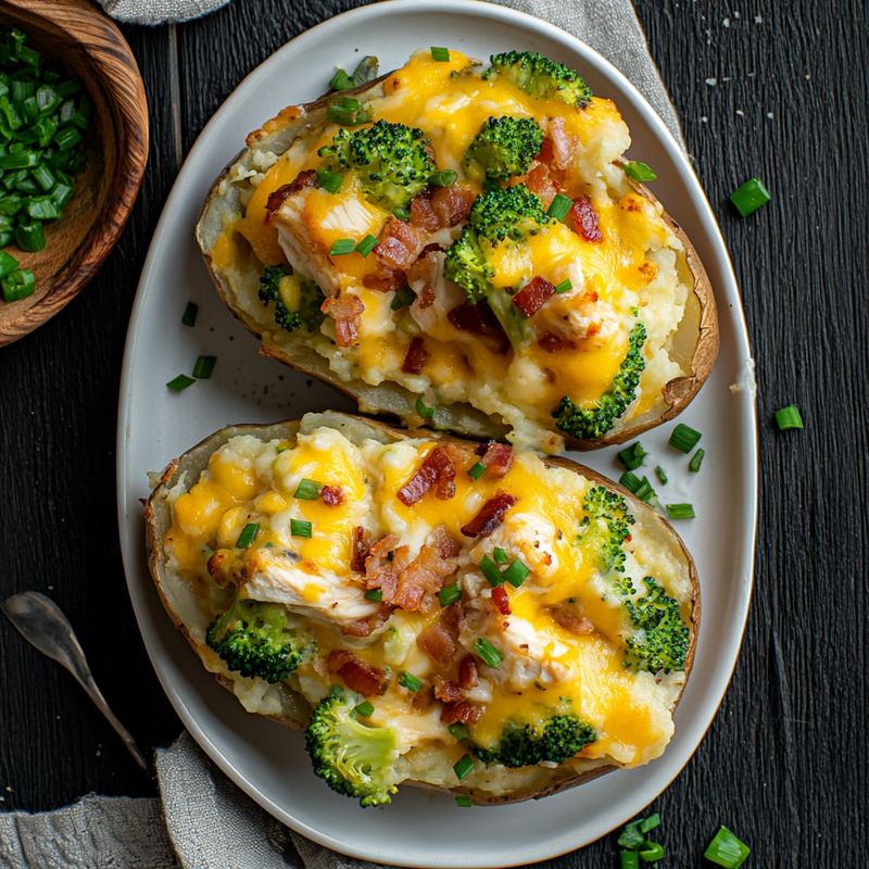 Broccoli and Cheese Stuffed Potatoes