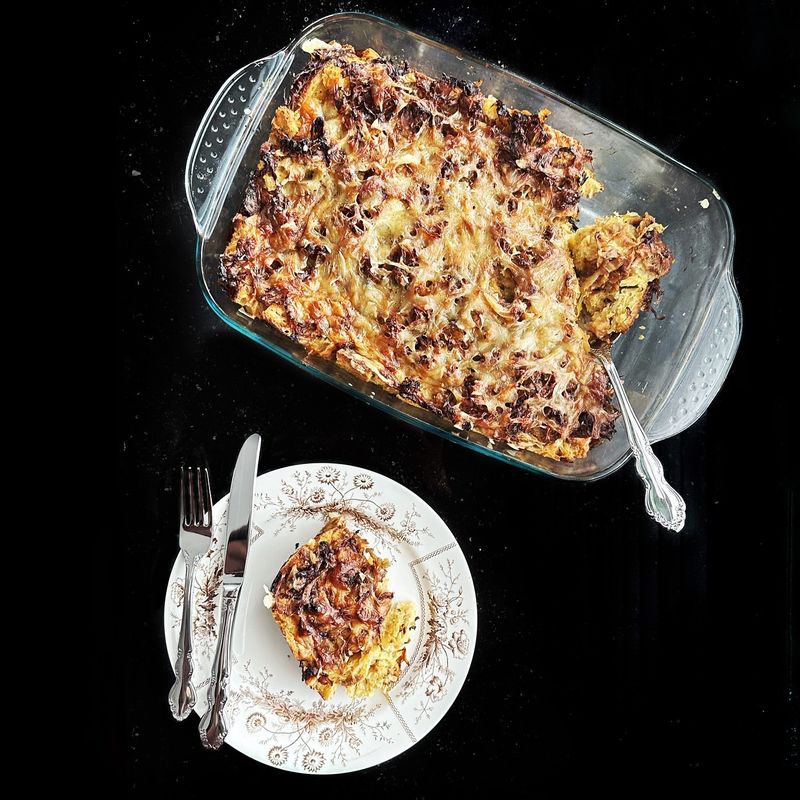 Cabbage Bread Pudding