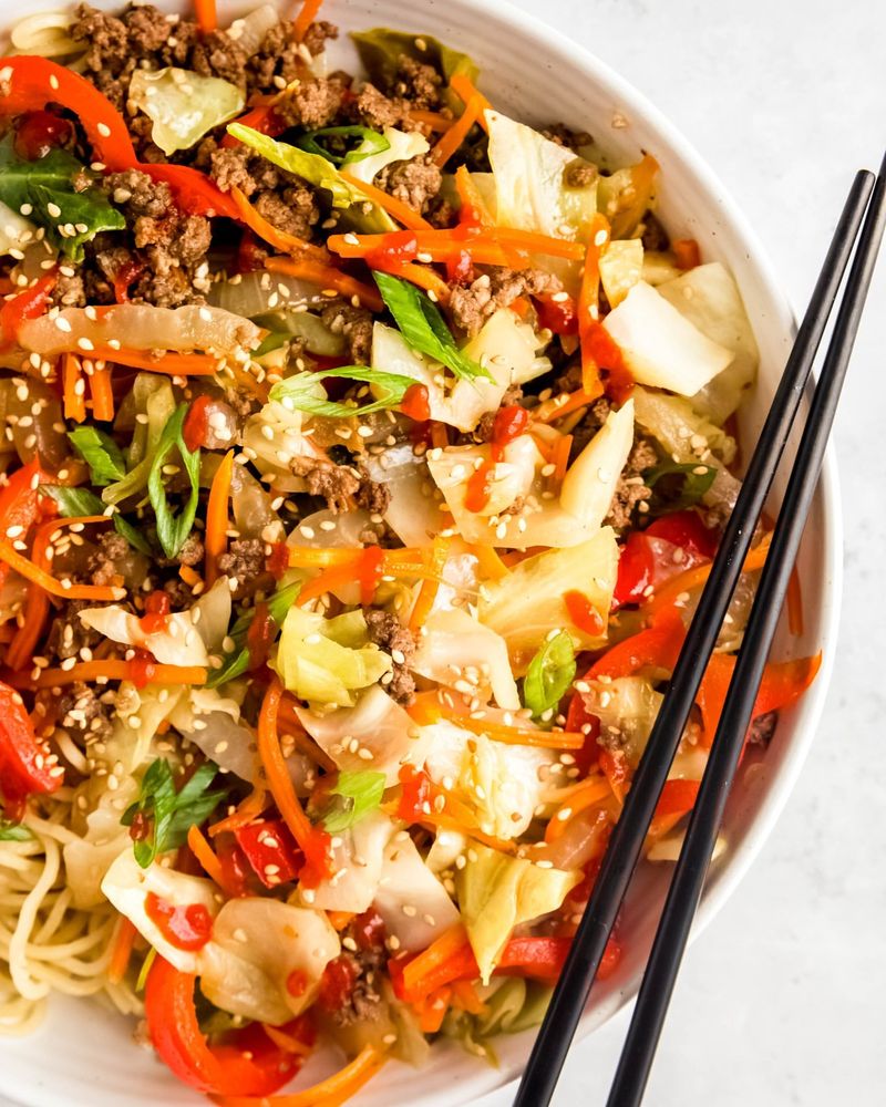 Cabbage Stir-Fry with Peanut Sauce