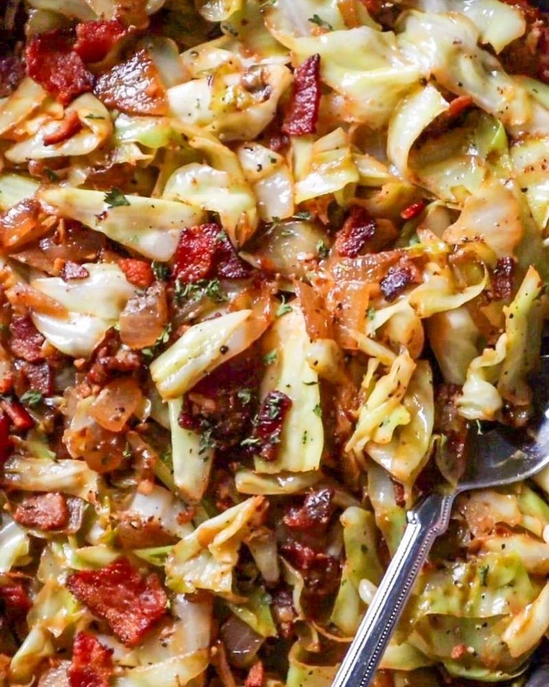 Cabbage and Bacon Stir-Fry