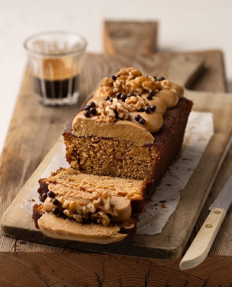 Coffee Walnut Loaf Cake