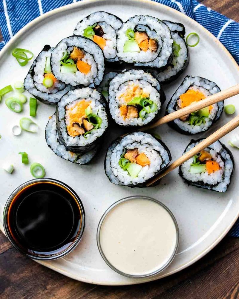 Cucumber and Avocado Sushi