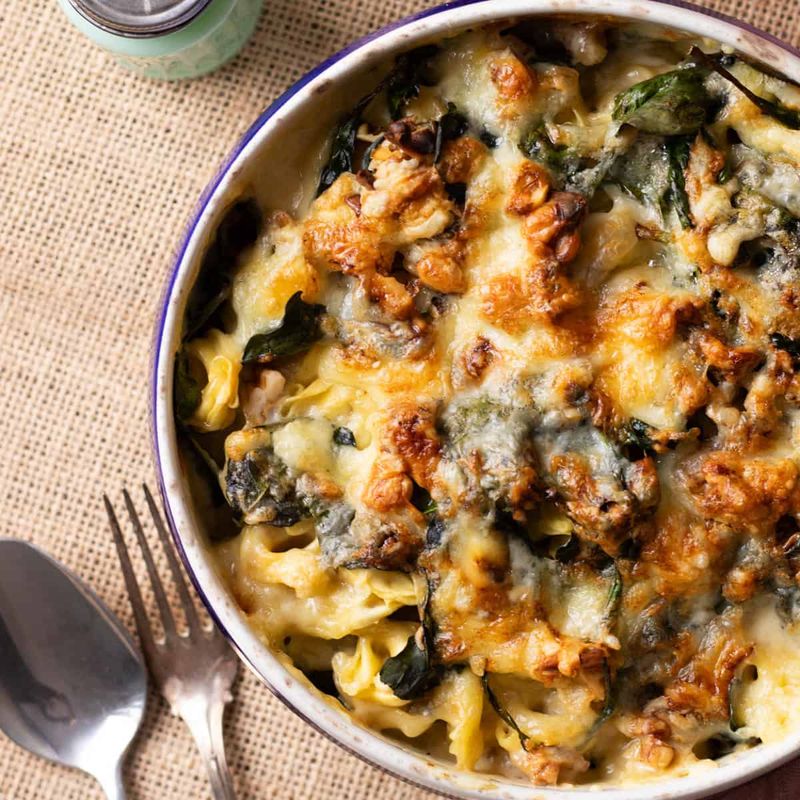 Gorgonzola and Walnut Tortellini Bake