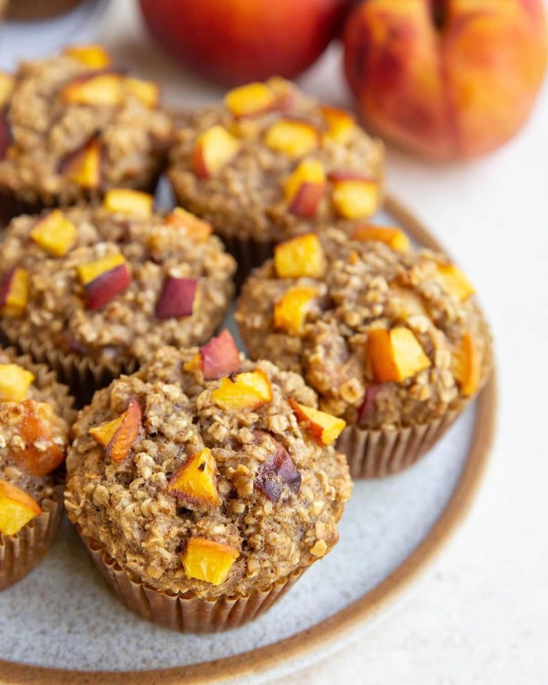 High-Protein Peach Muffins