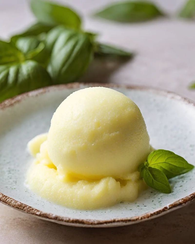 Lemon Basil Ice Cream