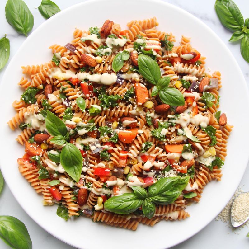 Lentil Pasta Primavera