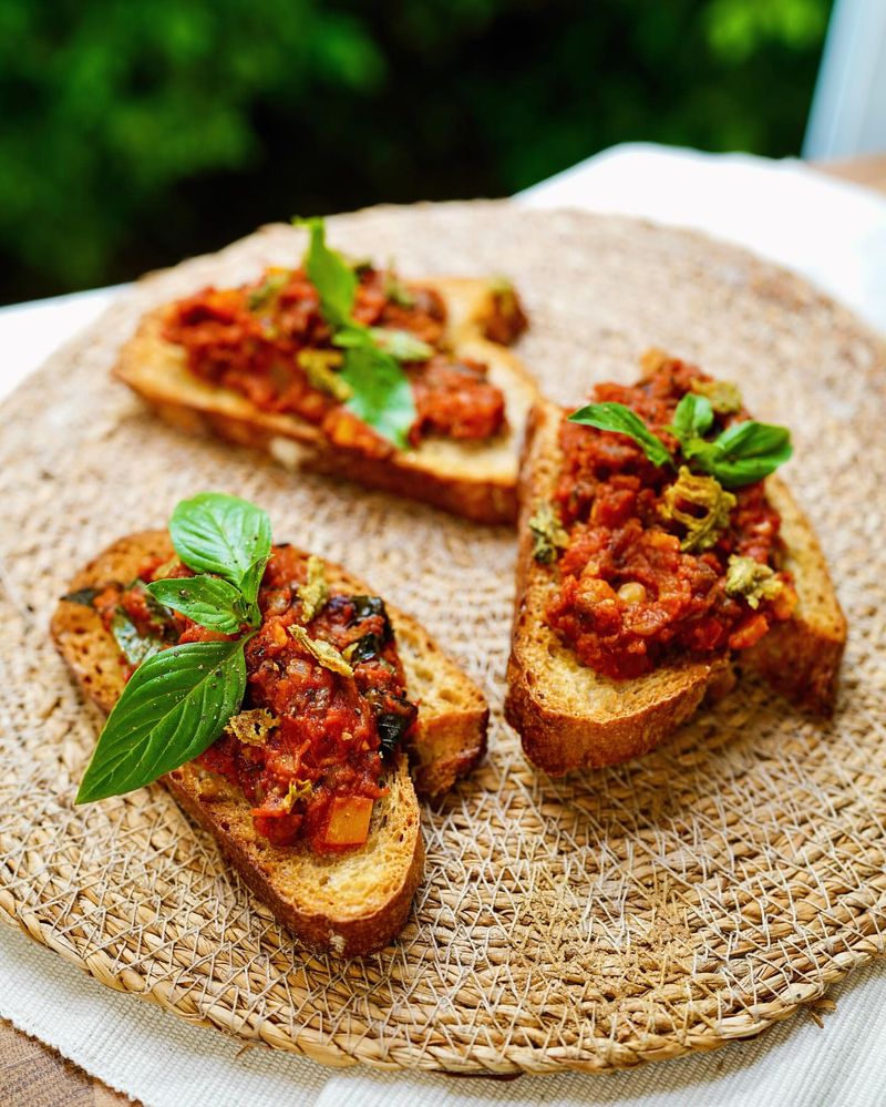 Lentil and Tomato Bruschetta