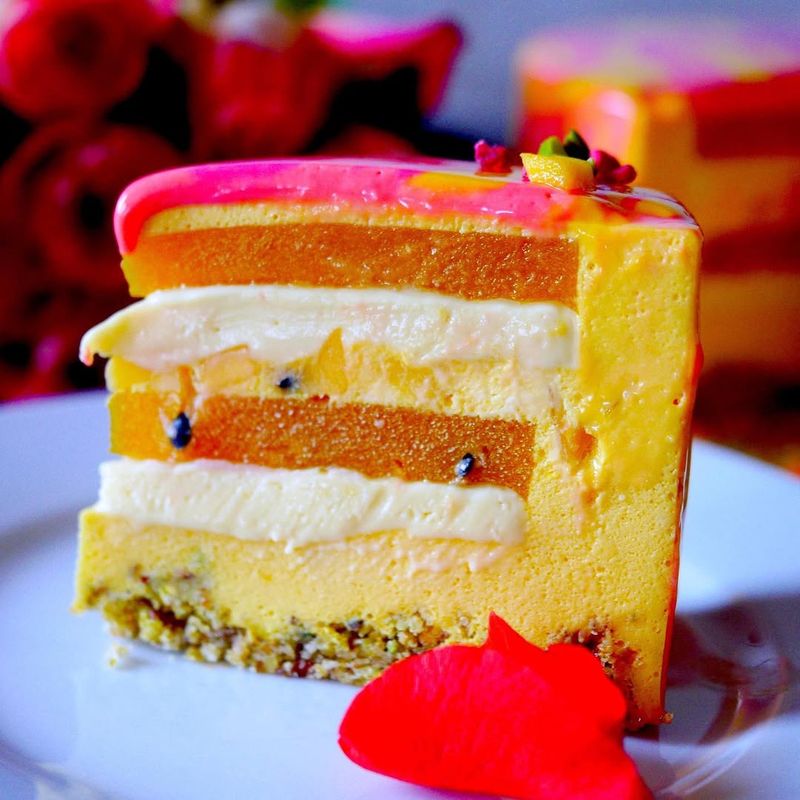 Mango Passionfruit Layer Cake