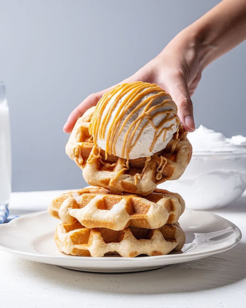 Microwave PB&J Waffle Delight