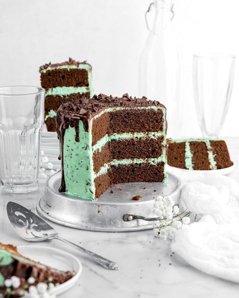 Mint Chocolate Chip Layer Cake
