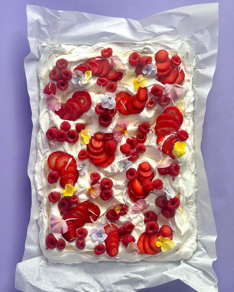 Mixed Berry Pavlova Slab