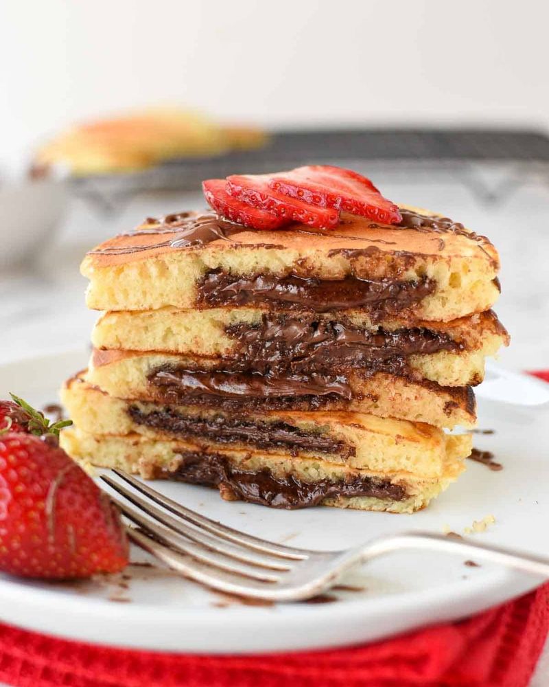 Nutella Stuffed Pancakes