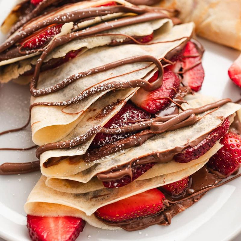 Nutella and Strawberry Crepes