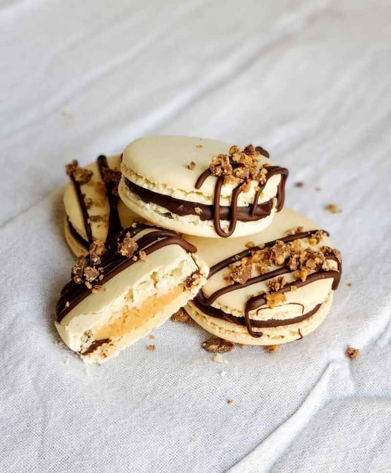 Peanut Butter Chocolate Macarons