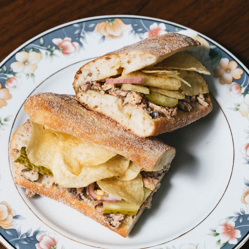 Pickled Onion and Sardine Sandwich
