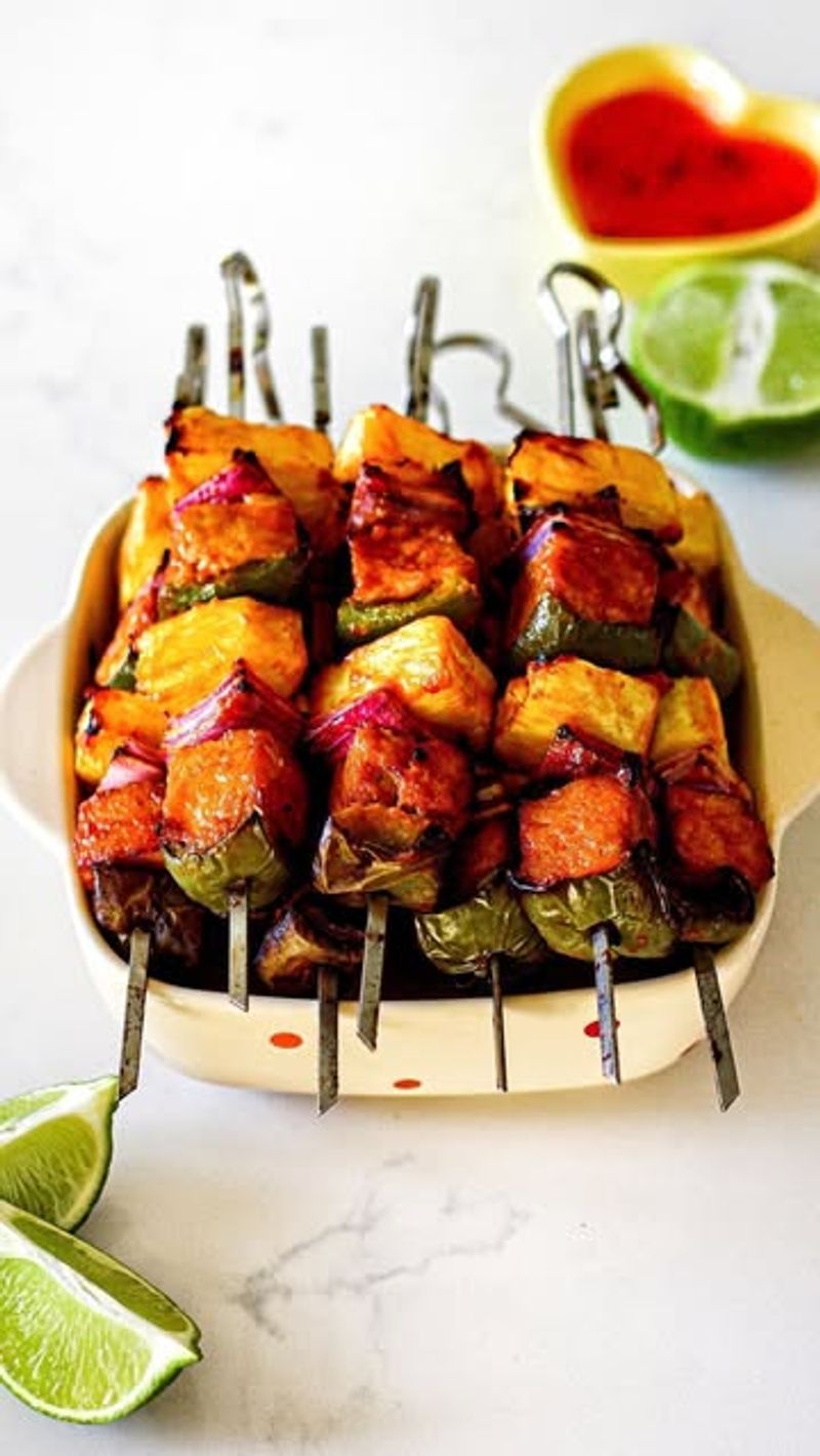 Pineapple Teriyaki Tofu Skewers