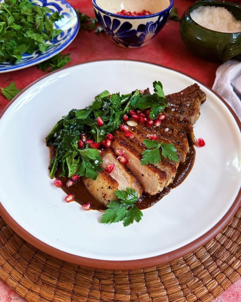 Pork Chops with Pomegranate Glaze