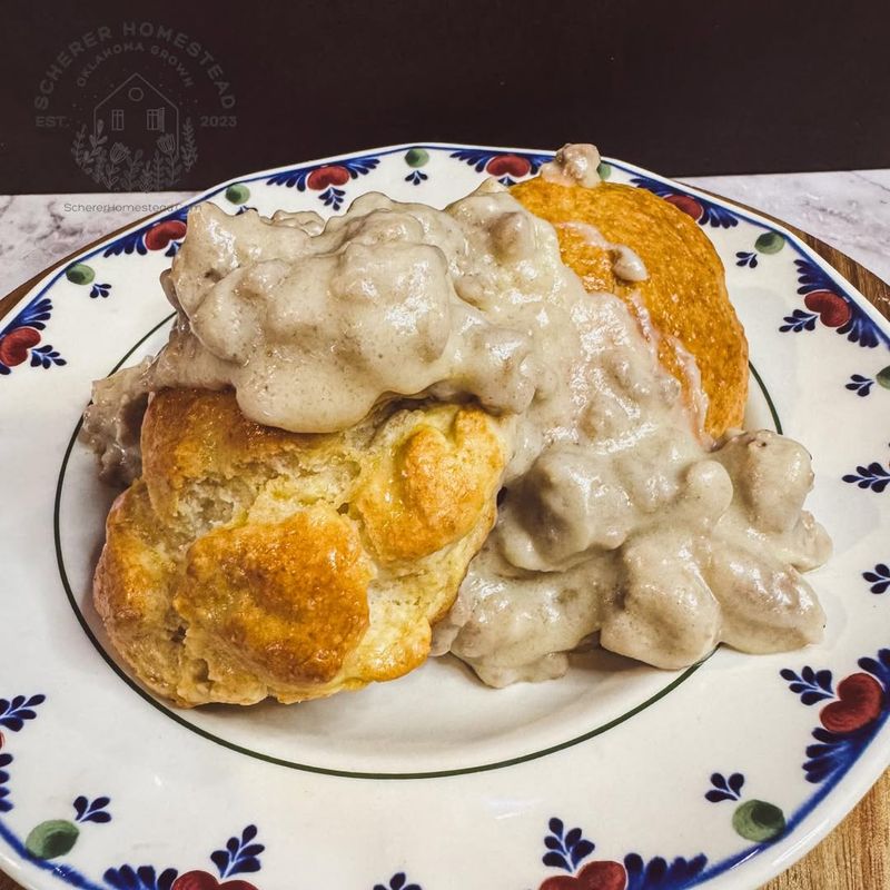 Sausage Gravy and Biscuits