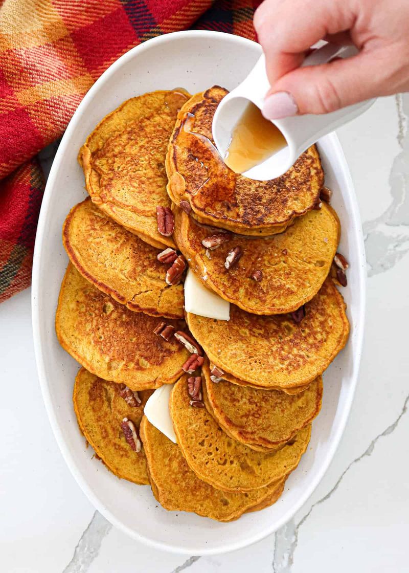 Savory Pumpkin Pancakes with Cinnamon Ricotta
