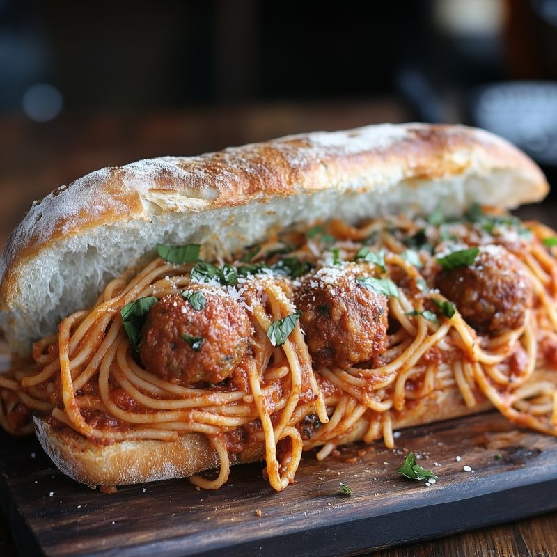 Spaghetti and Meatball Sub