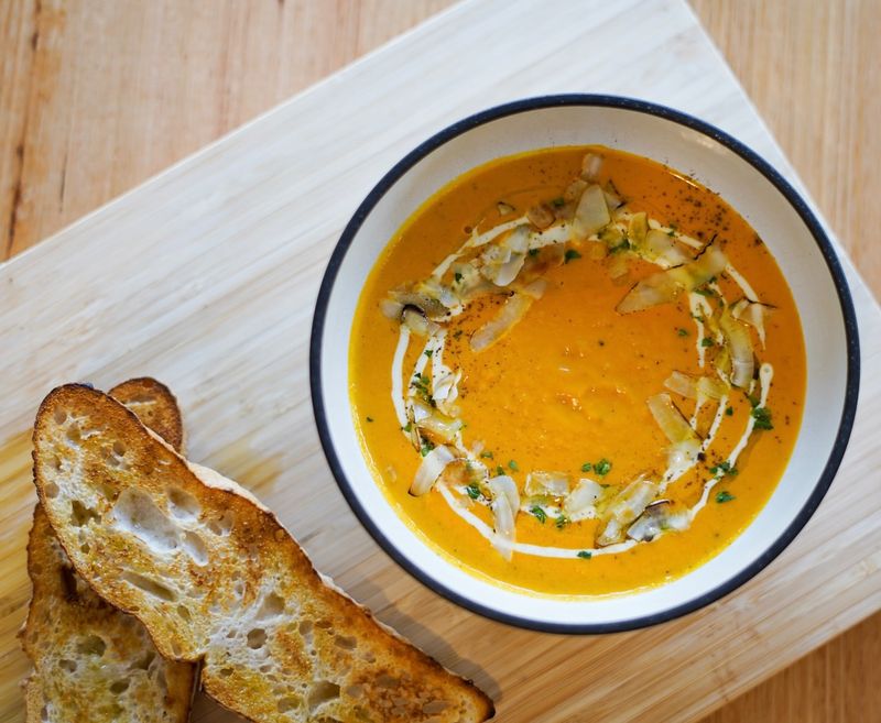 Spiced Pumpkin Soup with Coconut Cream