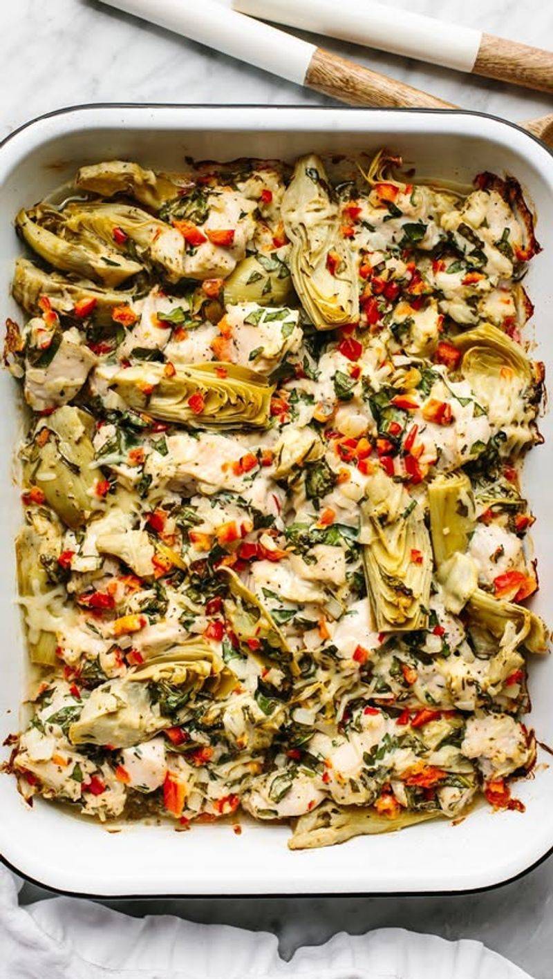 Spinach Artichoke Chicken Bake