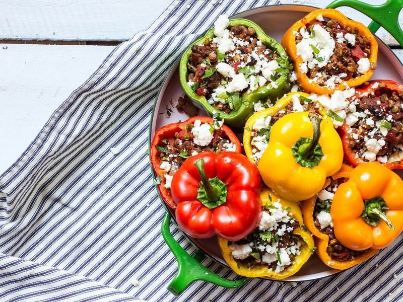 Stuffed Bell Peppers with Lentils