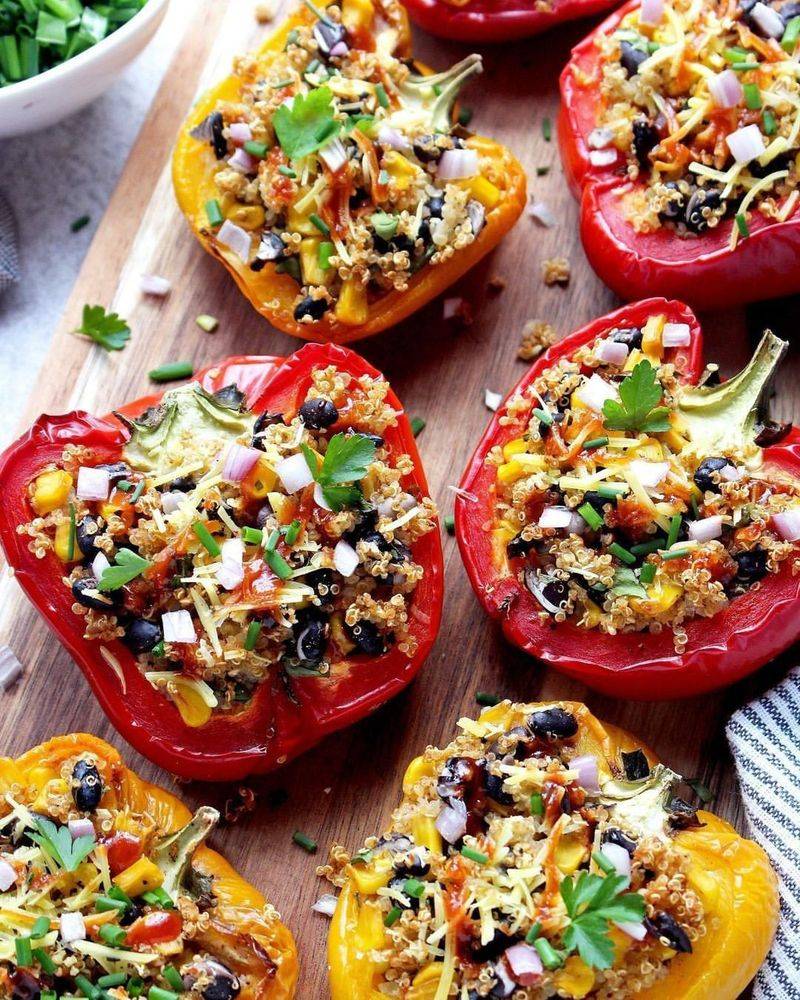 Stuffed Bell Peppers with Quinoa and Black Beans