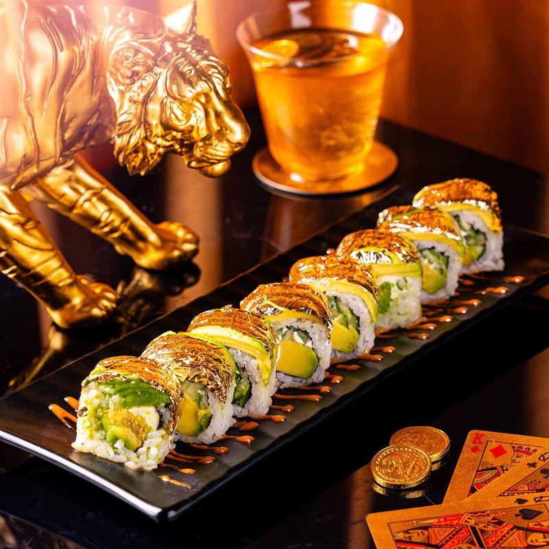 Sushi Rolls with Edible Gold