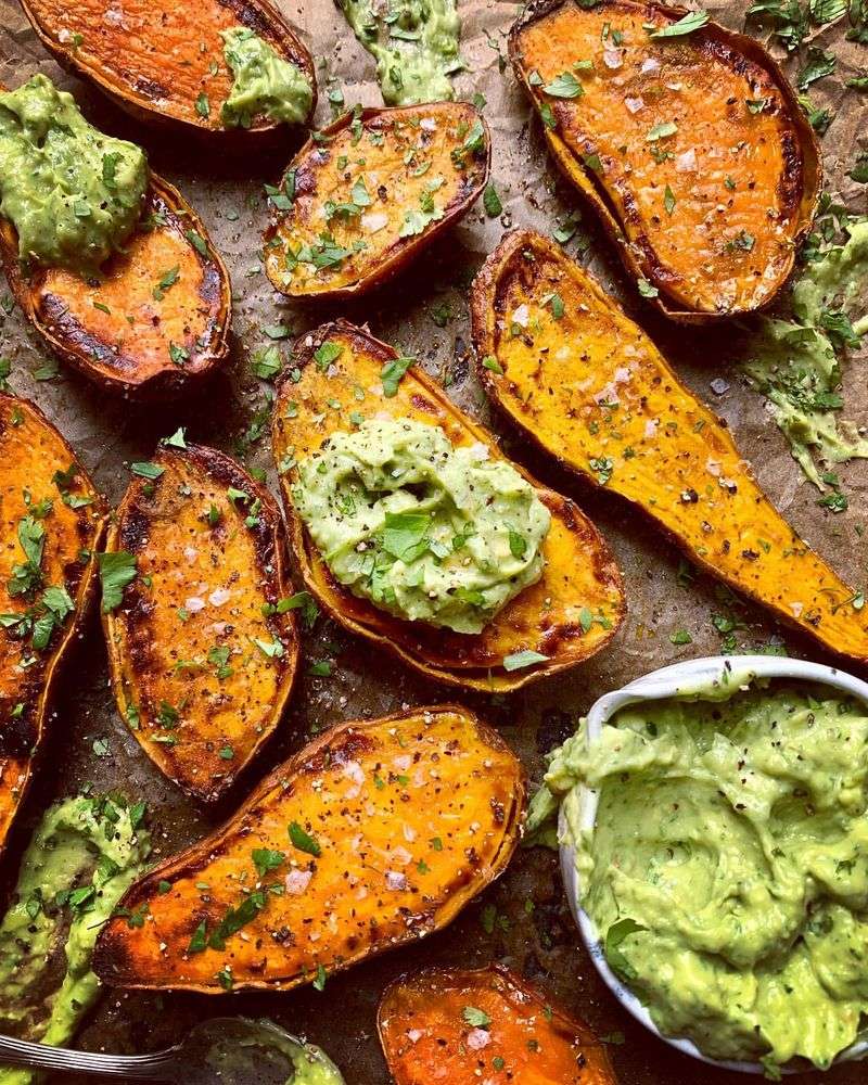 Sweet Potato Rounds with Avocado and Lime