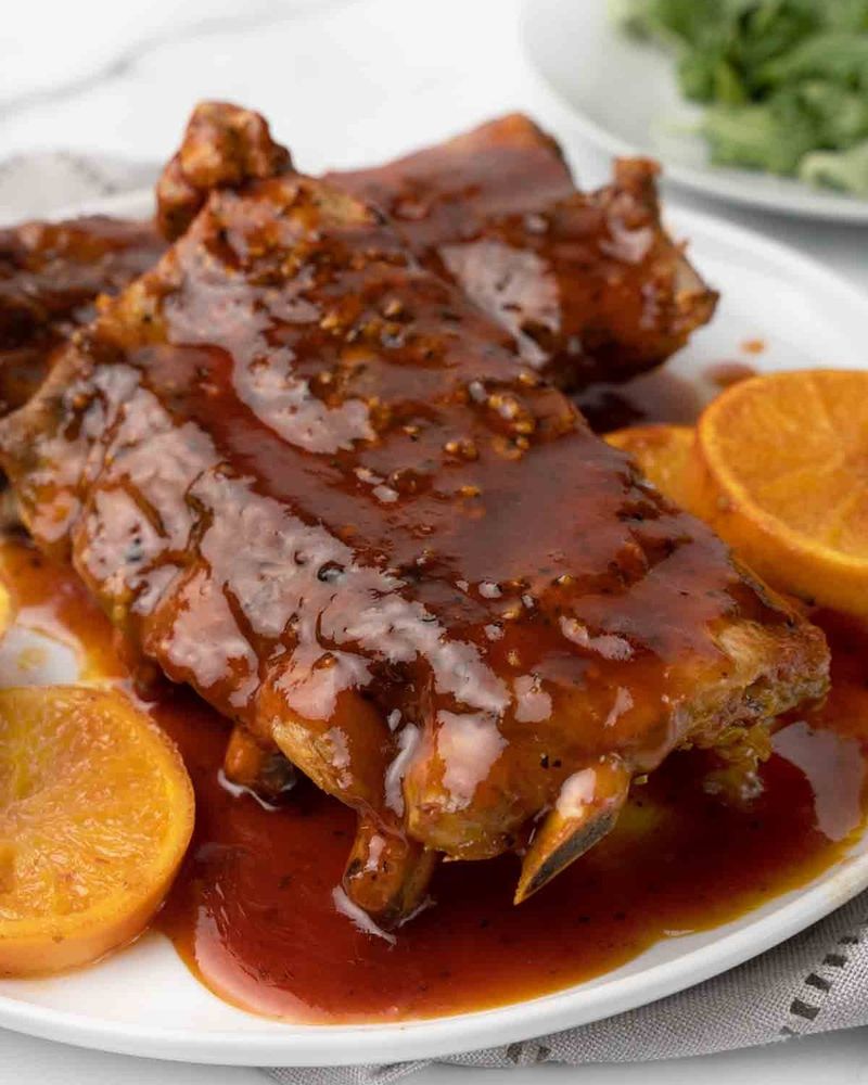 The Meat Is Served With The Sauce Already Applied