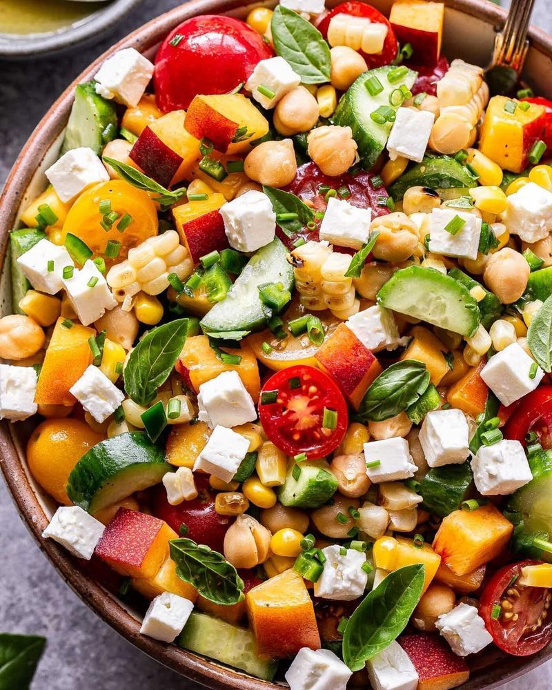 Tomato Basil Chickpea Salad