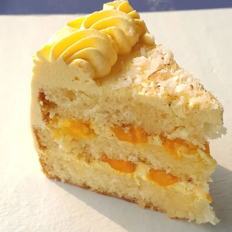 Tropical Coconut Mango Layer Cake