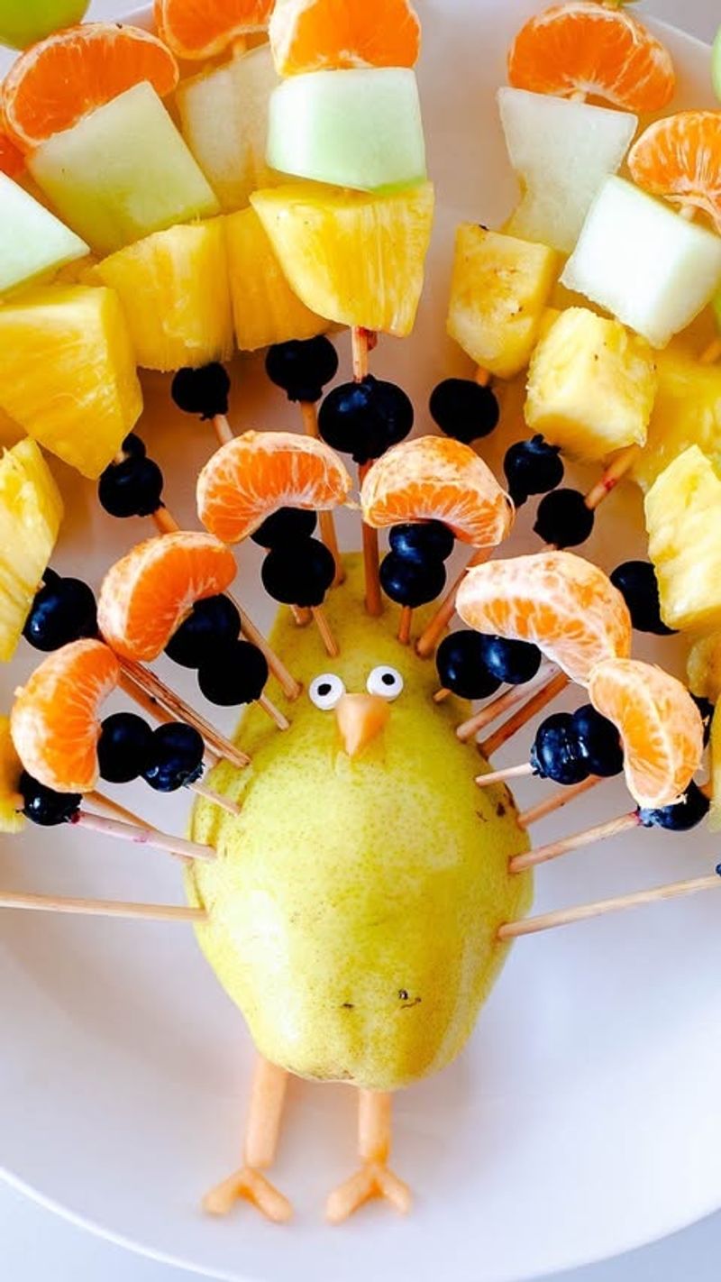 Turkey-Shaped Fruit Salad