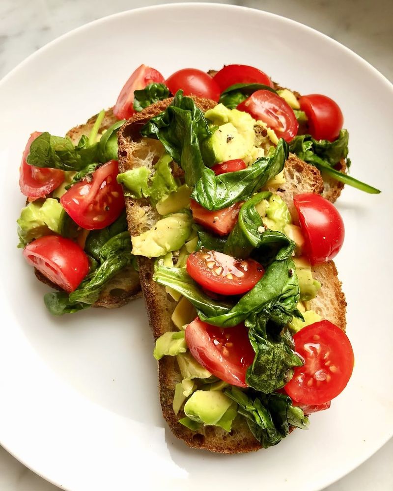 Avocado Toast With Cherry Tomatoes