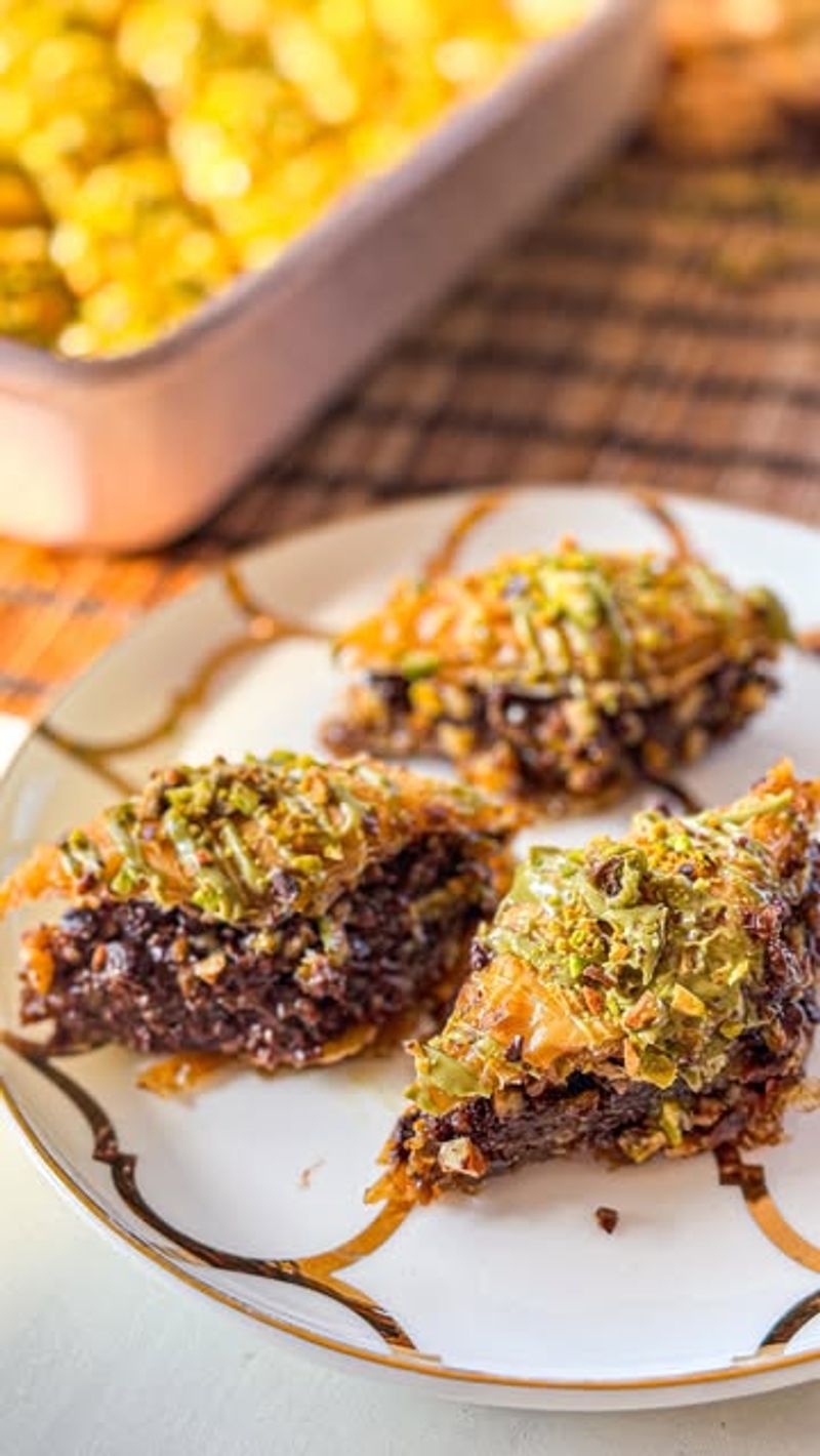Air Fryer Spiced Chocolate Baklava