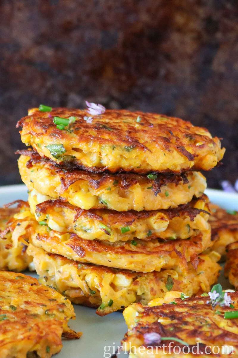 Spaghetti Squash Fritters with Curry Aioli