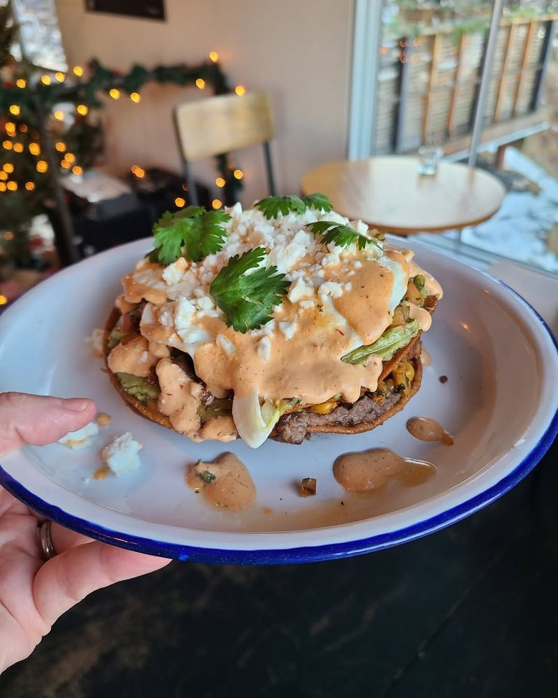 Crispy Breakfast Tostadas with Beans & Eggs