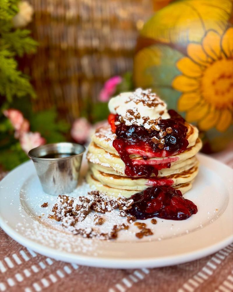 Buckwheat Pancakes With Greek Yogurt & Berries