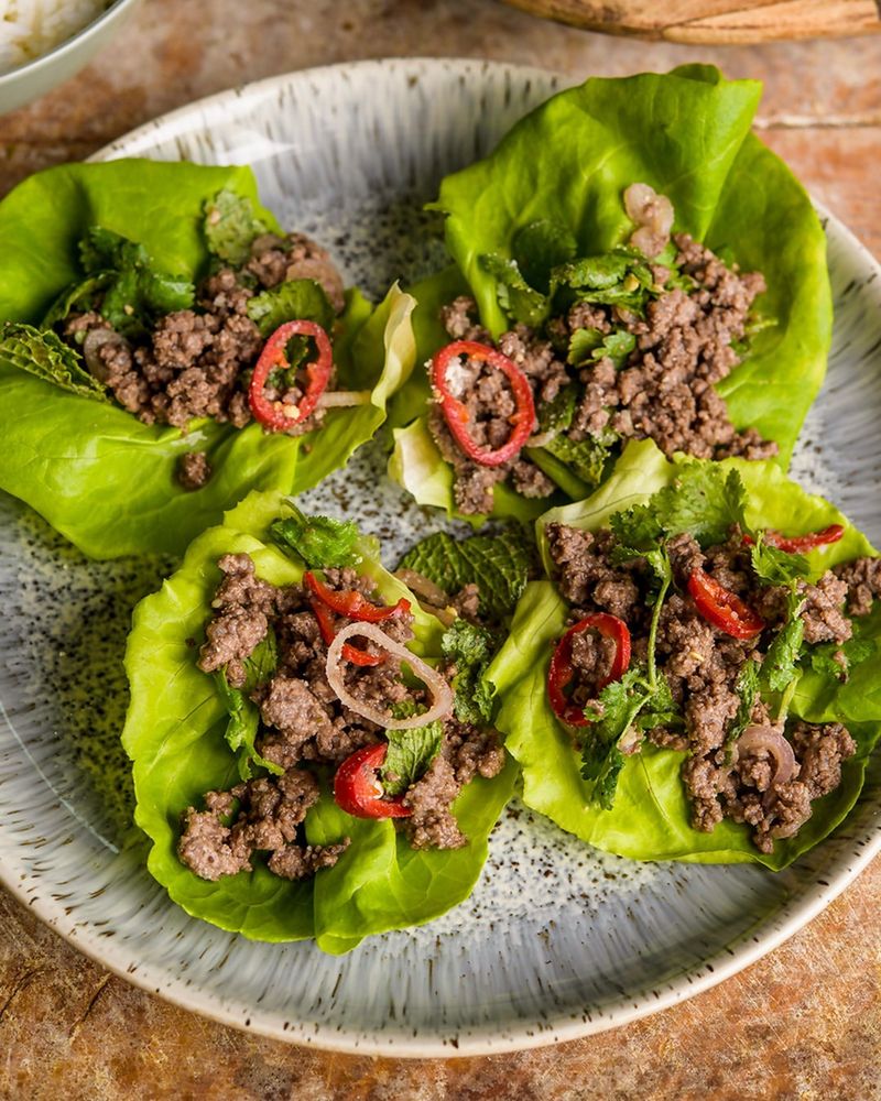 Spicy Beef Lettuce Wraps