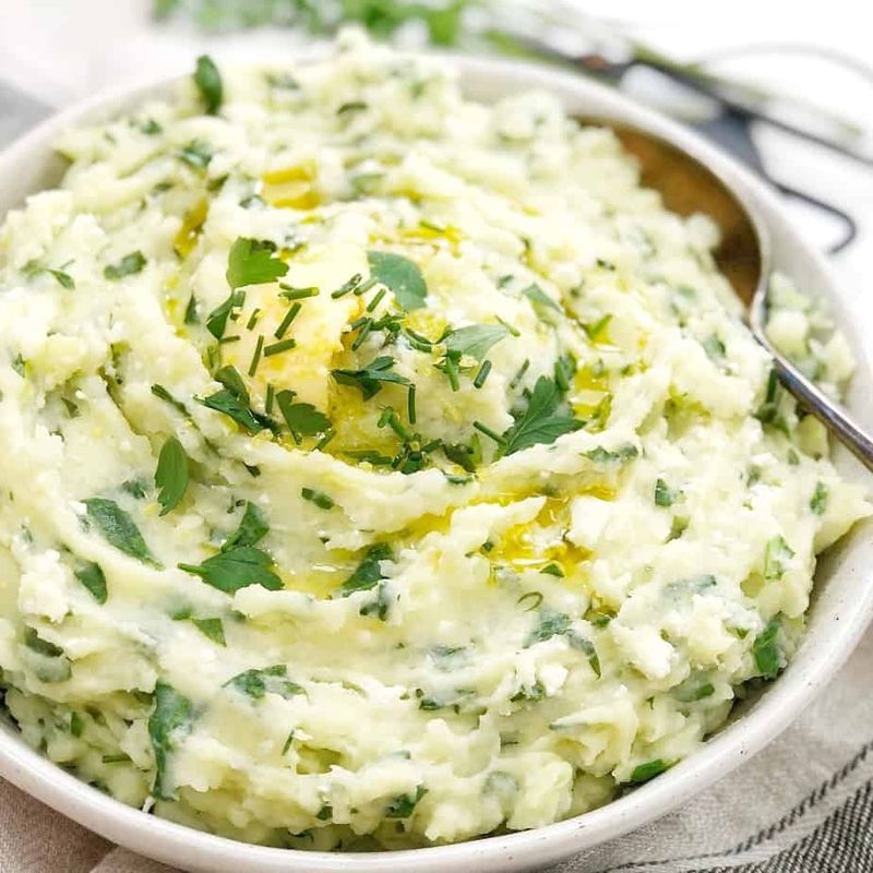 Spinach and Feta Mashed Potatoes