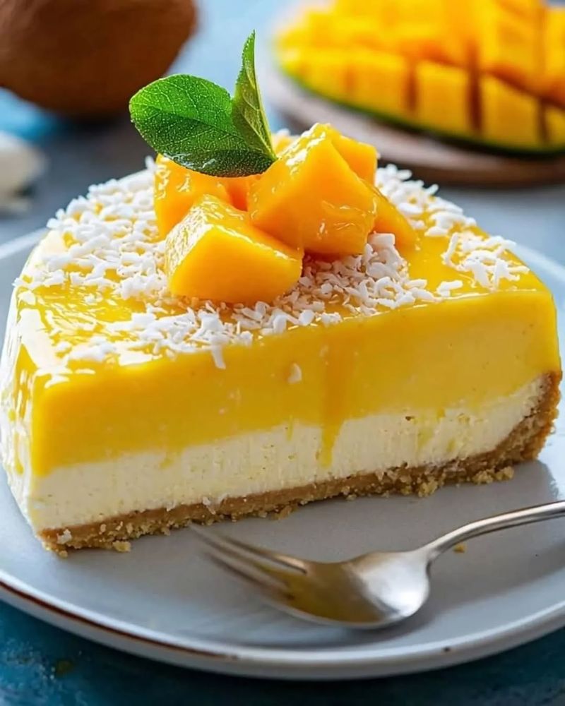 Mango Coconut Cheesecake