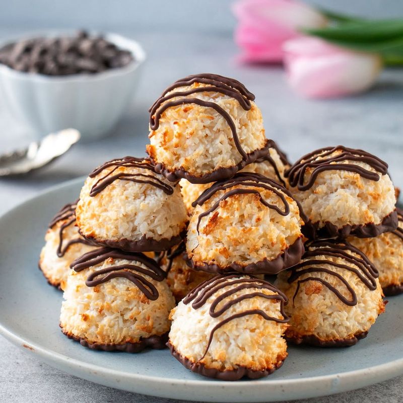 Chocolate-Dipped Coconut Macaroons