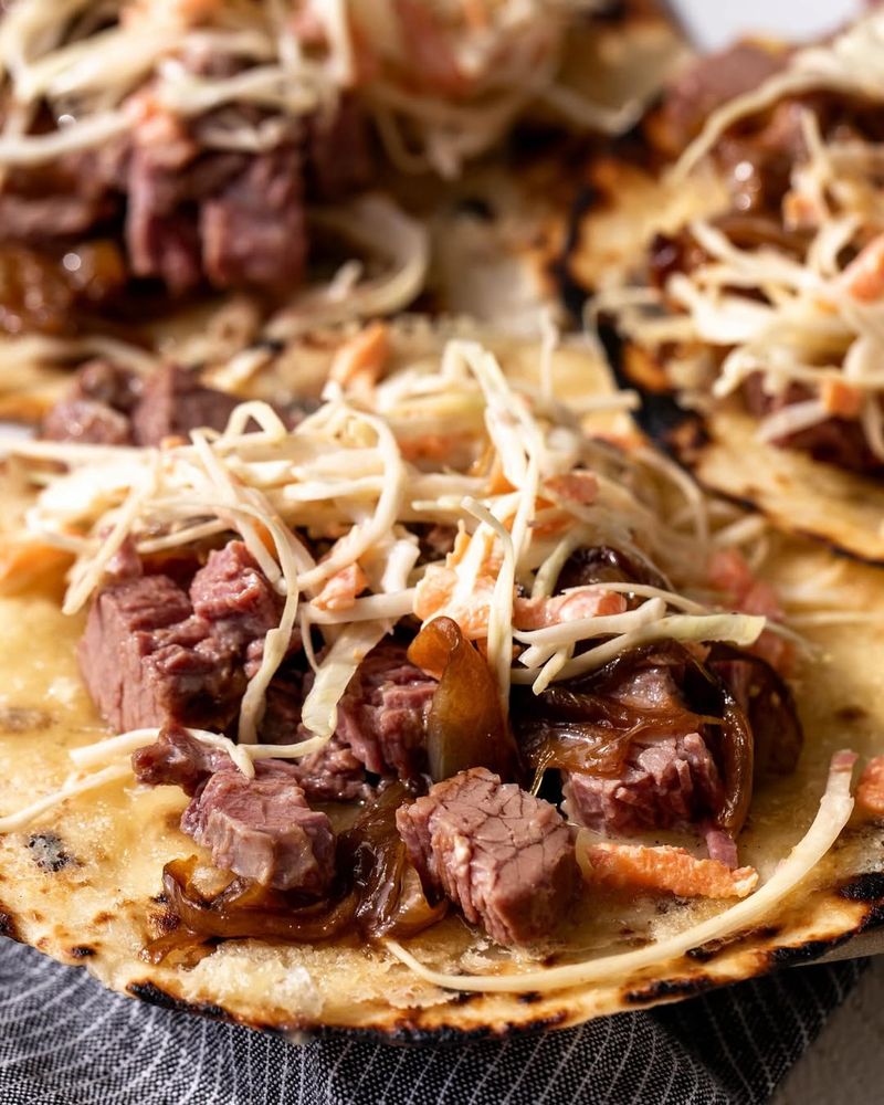 Corned Beef Tacos With Spicy Slaw